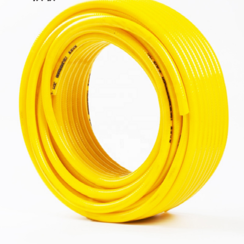 Das gelbe geflochtene Farb-PVC verstärkt Plastik-PVC-Gartenwasserschlauch der chinesischen Fabrik