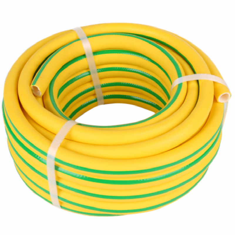 3-lagige gelbe Farbe mit grünem Strahl superflex PVC-Wasserschlauch